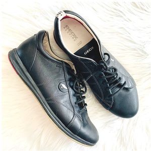 Geox Respira Black Leather Sneaker